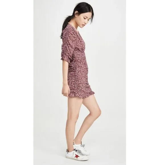 re:named 'Raven' Girly Romantic Ruched Mini Dress Ditsy Floral Cottagecore - Picture 3 of 16